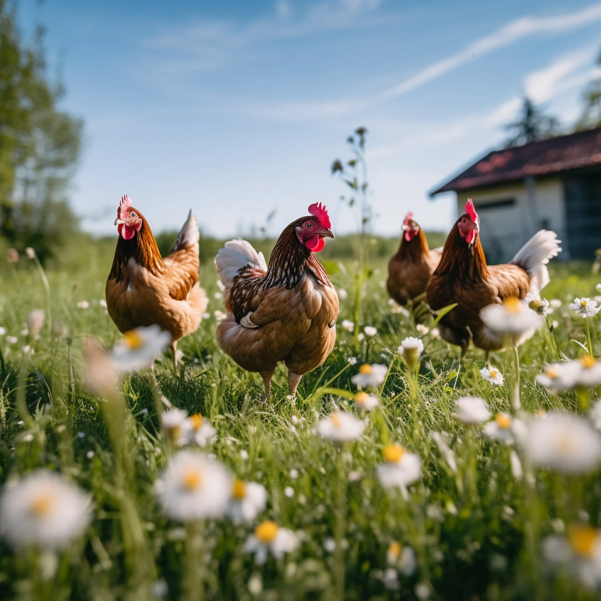 Poule de la ferme utilisée en zoopédagogie pour l'apprentissage du respect animal